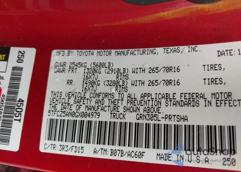 2016 Toyota Tacoma Trd Off Road from USA, damaged, VIN 5TFCZ5AN0GX004979